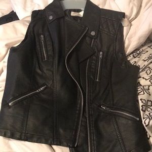 Faux leather vest
